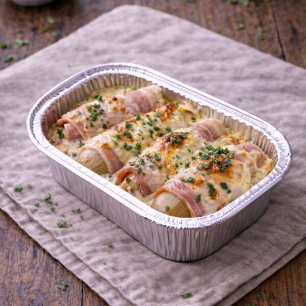 Gratin d’endives braisées au jambon