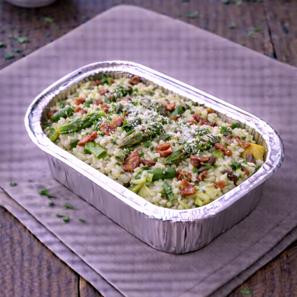 Risotto printanier asperges et lardons