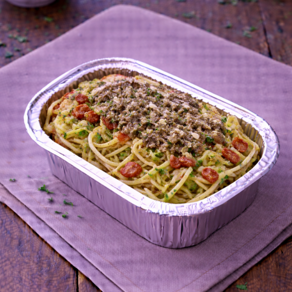 Spaghetti poireaux lardons