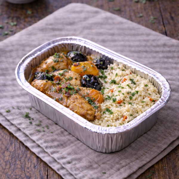 Tajine de poulet aux abricots et pruneaux