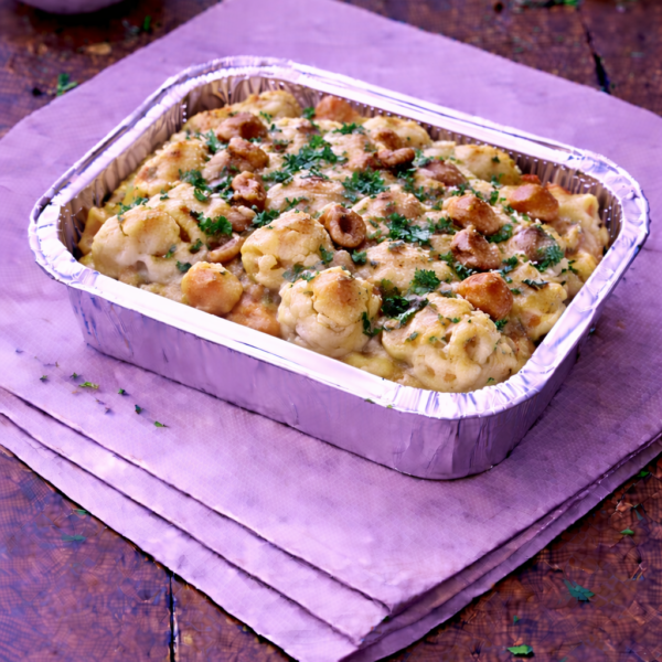 Gratin de chou-fleur au fromage bleu et noix