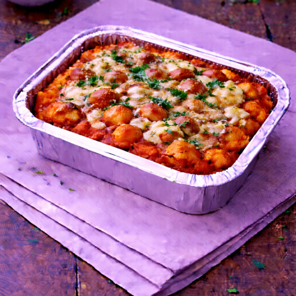 Gratin de gnocchis à la sauce tomate et mozzarella