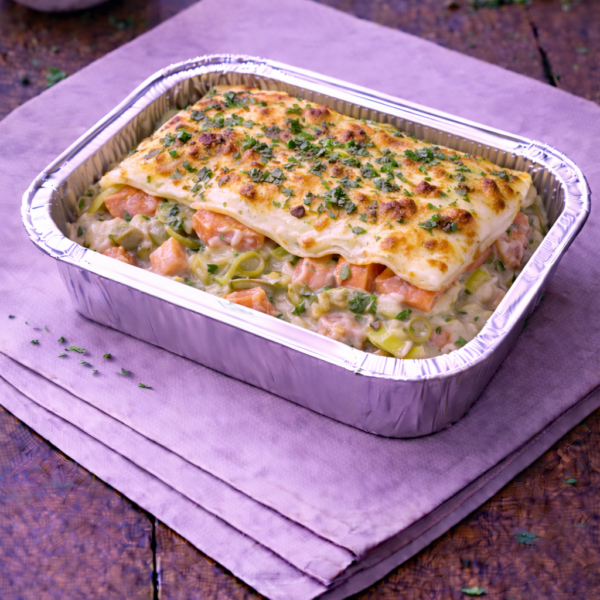 Lasagnes aux 2 saumons et fondue de poireaux