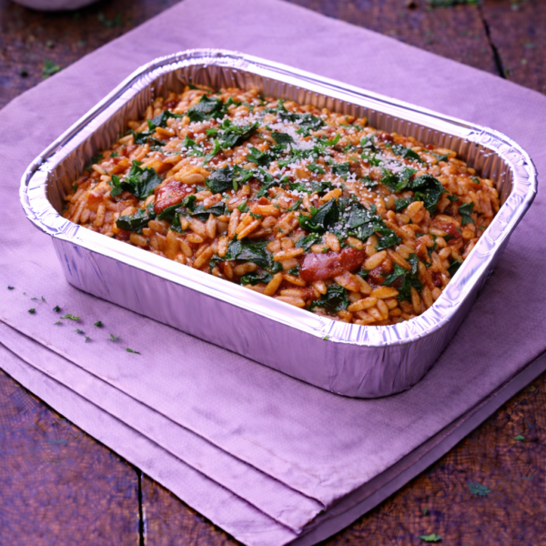 Orzo aux épinards et pesto rosso