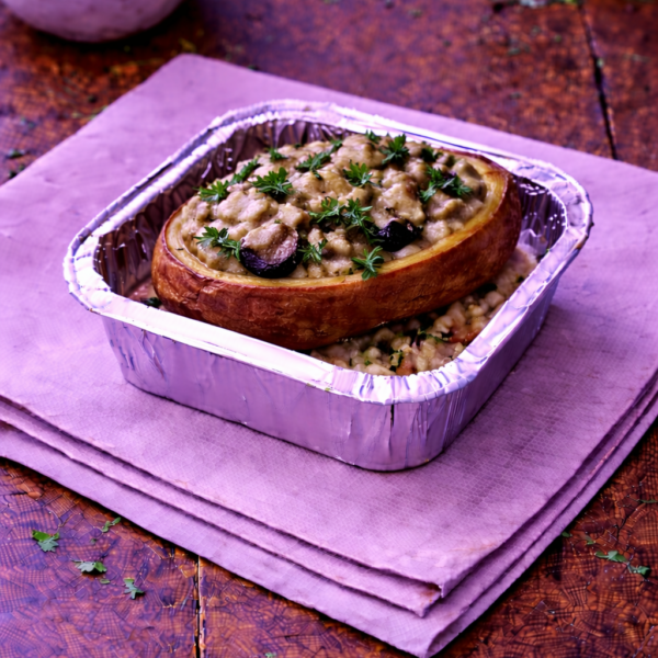 Pommes de terre farcies aux champignons et épinards